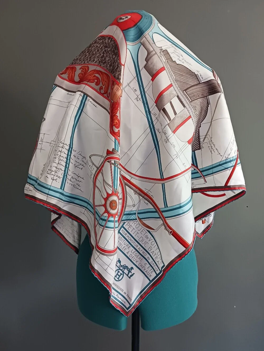 Hermes Project Voture 90 Silk Scarf 35" - Picture 2 of 15